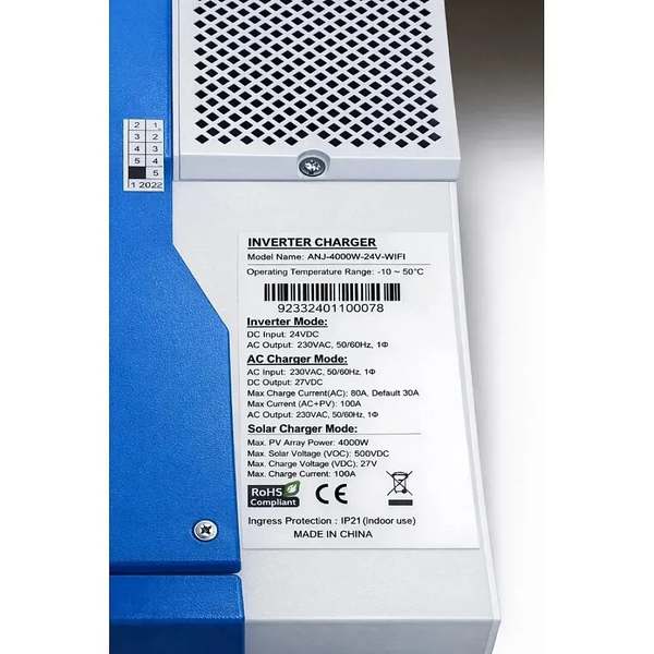 Гібридний сонячний інвертор Anenji ANJ-4000W-24V 4,2 кВт з Wi-Fi та MPPT ІН-AN-4224 фото